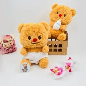 یکجا - یکجا عروسک خرس پوشکی و شیشه شیر دار کد 735